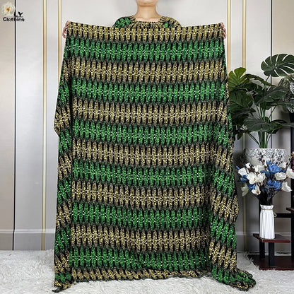 2024 New Muslim Dubai Fashion Women Cotton Dresse With Big Scarf For Women Maxi Summer Short Sleeve Loose African Abaya Clothing