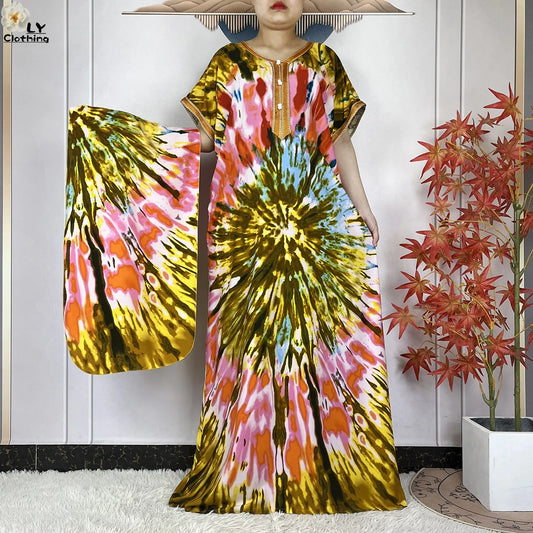 New Style African Abaya Fashion Clothes Summer Short Sleeve Dashiki Dresses Loose Boubou Maxi African Islam Women Casual Dress