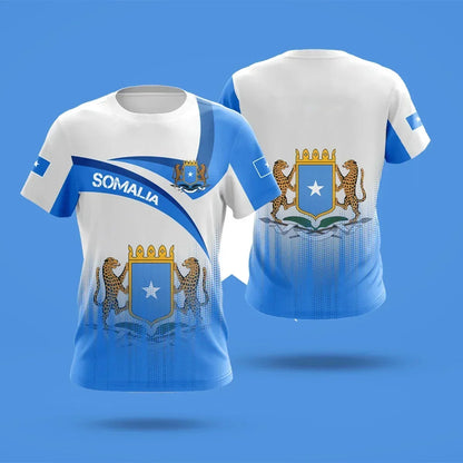 Somali Flag Graphic T Shirts Summer Soccer Sport Unisex Short S Sleeved T-shirt Casual Somalis Badge Baati Mens Designer Clothes