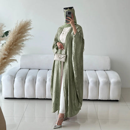 Fashion Elegant Dubai Turkish Abaya Dress Women Muslim's Women Muslim Kimino Dress Abayas Open Front Cardigan