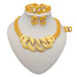 GDJWRI Africa Luxury Charm Necklace Jewellery Women for Lady Indian Bridal Nigeria 24k Gold Plated Jewelry Set Party Gifts