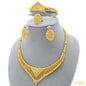 XUHUANG Luxury Crystal Gold Color Necklace Sets For Women Wedding Dubai African Jewelry Set Indian Jewellery Anniversary Gifts