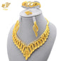 XUHUANG Luxury Crystal Gold Color Necklace Sets For Women Wedding Dubai African Jewelry Set Indian Jewellery Anniversary Gifts