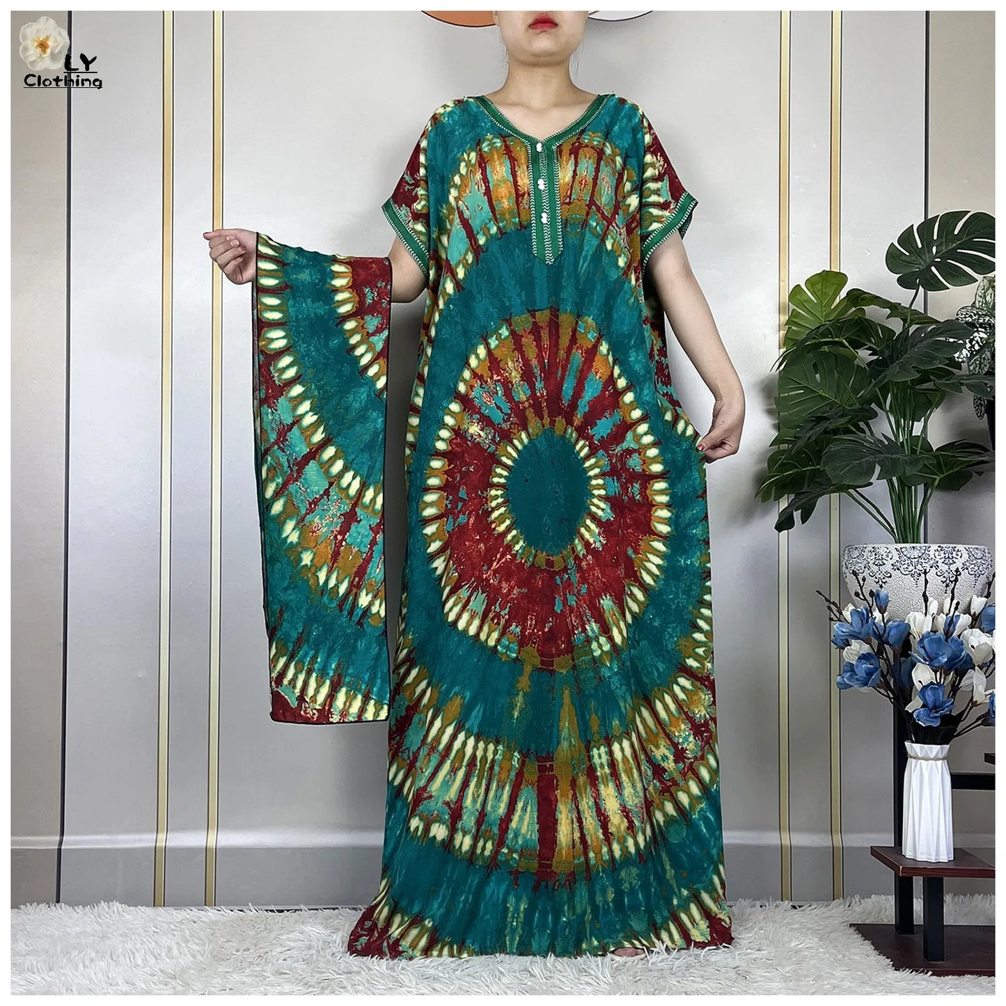 New Style African Abaya Fashion Clothes Summer Short Sleeve Dashiki Dresses Loose Boubou Maxi African Islam Women Casual Dress