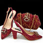 Venus Chan Elegant Pointed-Toe Heeled Sandals Shoes 2024 Woman High Heels Rhinestone New Italian Shoes and Bag for Party