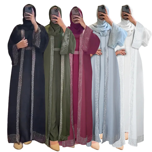 Abaya Dubai Luxury Abayas Woman 2025 Chiffon Boubou Muslim Fashion Caftan Marocain Wedding Evening Party Dresses African Clothes