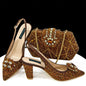 Venus Chan Elegant Pointed-Toe Heeled Sandals Shoes 2024 Woman High Heels Rhinestone New Italian Shoes and Bag for Party