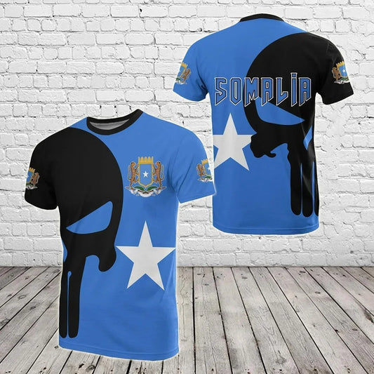 Somali Flag Graphic T Shirts Summer Soccer Sport Unisex Short S Sleeved T-shirt Casual Somalis Badge Baati Mens Designer Clothes