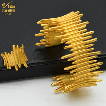 ANIID Dubai 2022 New Luxury Female Gold Color Bangles For Women Nigerian Wedding Jewelry Gifts African Bijoux Bracelet Jewellery