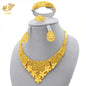 XUHUANG Luxury Crystal Gold Color Necklace Sets For Women Wedding Dubai African Jewelry Set Indian Jewellery Anniversary Gifts
