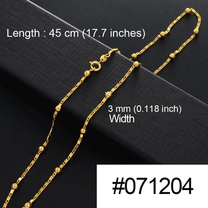 Anniyo Gold Color Chain Necklaces for Women Girls Dubai Africa Party Jewelry Arab Ethiopian Bead Chain Jewellery  #066304