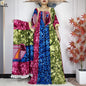 2024 New Muslim Dubai Fashion Women Cotton Dresse With Big Scarf For Women Maxi Summer Short Sleeve Loose African Abaya Clothing