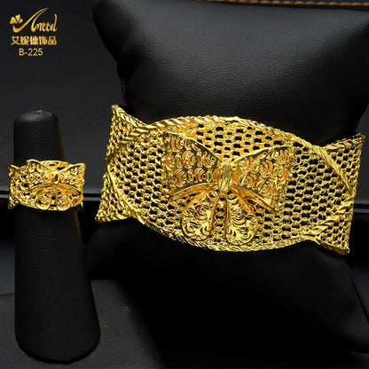 ANIID Dubai 2022 New Luxury Female Gold Color Bangles For Women Nigerian Wedding Jewelry Gifts African Bijoux Bracelet Jewellery