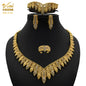 Jewelery Set 24K Gold Plated Set For Woman Bijoux Africaine Dubai Luxury Bridal Necklace Brand Earring And Neckalace Set