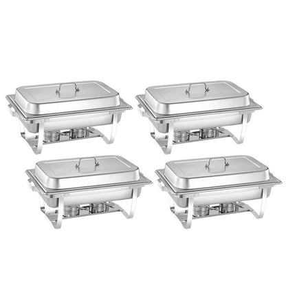 2PCS/4PCS/6PCS Multifunctional dining stove Stainless Steel Chafer with Full Size Pans Catering Buffet Set Food Warmer Server