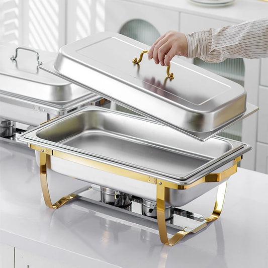 2PCS/4PCS/6PCS Multifunctional dining stove Stainless Steel Chafer with Full Size Pans Catering Buffet Set Food Warmer Server