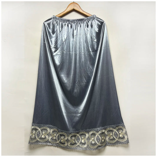 2025 Latest Comfort Women's Relaxed Long Skirt Lace Knee Length Elastic High Waist Flared Pleated Swing Skirt Cool Summer Dress