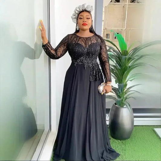Africa Clothing Elegant African Dresses for Women 2025 Spring Plus Size Wedding Party Long Dress Dashiki Ankara Outfits Robe