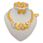 GDJWRI Africa Luxury Charm Necklace Jewellery Women for Lady Indian Bridal Nigeria 24k Gold Plated Jewelry Set Party Gifts