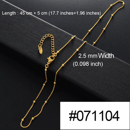 Anniyo Gold Color Chain Necklaces for Women Girls Dubai Africa Party Jewelry Arab Ethiopian Bead Chain Jewellery  #066304