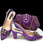 Venus Chan Elegant Pointed-Toe Heeled Sandals Shoes 2024 Woman High Heels Rhinestone New Italian Shoes and Bag for Party