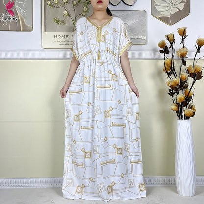 2024Latest Style Dubai Abaya Dress Solid Cotton Dress Embroidery African Dashiki Women Boubou Maxi Islam Clothing Casual Abaya