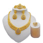 Dubai Gold Color Jewelry Sets For Women Dubai African Jewelry Set Bride Earrings Rings Nigerian Wedding Jewelery Set