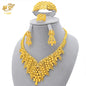 XUHUANG Luxury Crystal Gold Color Necklace Sets For Women Wedding Dubai African Jewelry Set Indian Jewellery Anniversary Gifts