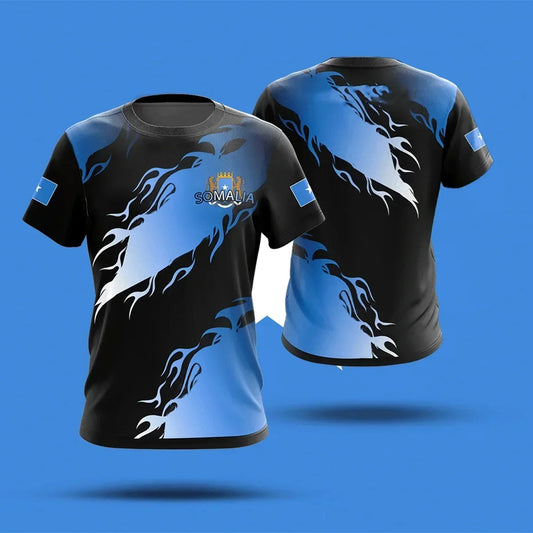Somali Flag Graphic T Shirts Summer Soccer Sport Unisex Short S Sleeved T-shirt Casual Somalis Badge Baati Mens Designer Clothes