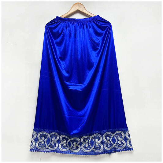 2025 Latest Comfort Women's Relaxed Long Skirt Lace Knee Length Elastic High Waist Flared Pleated Swing Skirt Cool Summer Dress
