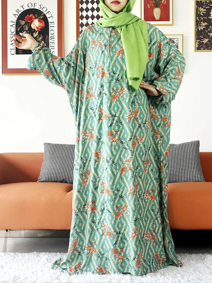 Latest Muslim Cotton Abayas for Women Ramadan Prayer Garment Dubai Turkey Middle East Femme Robe Loose African Dress Turban Join